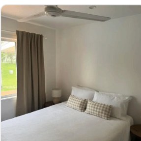 Bright bedroom with garden view